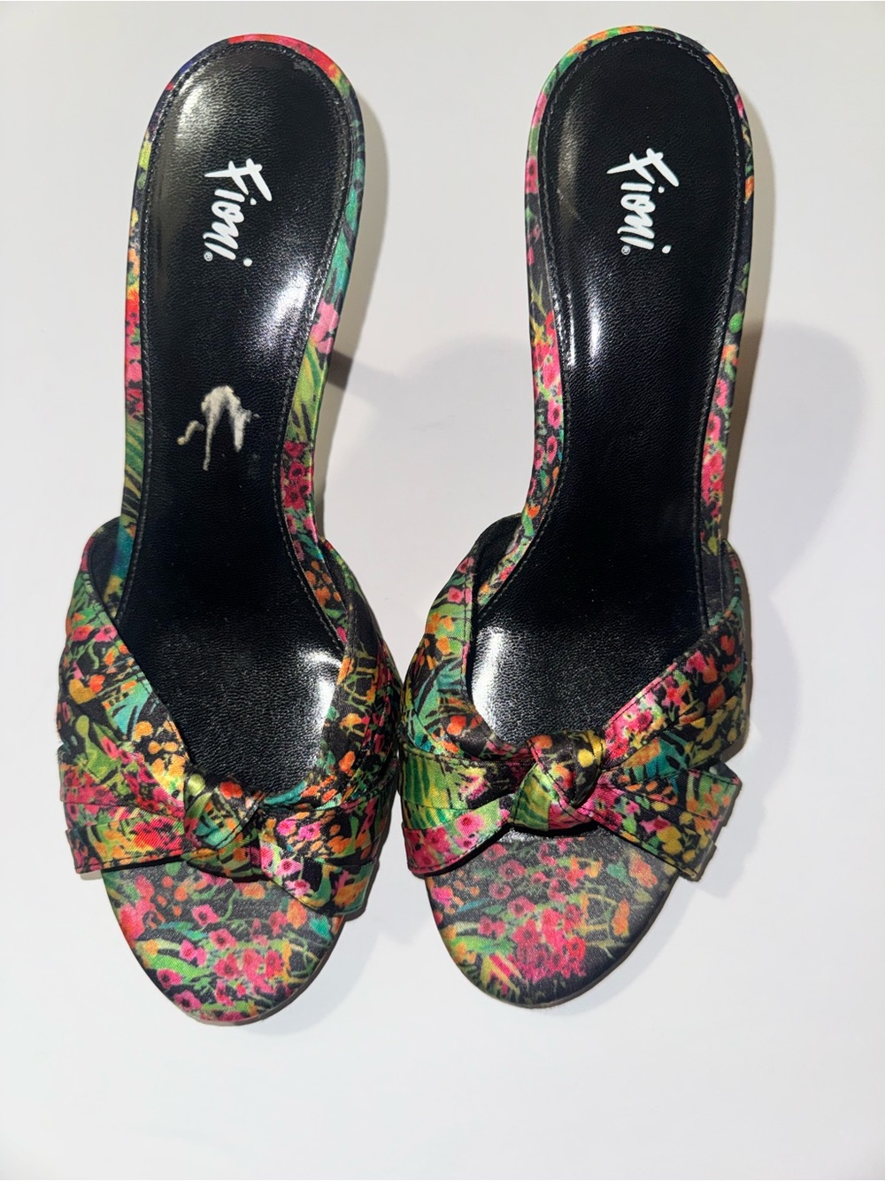 Floral Knot Slide Mules — Multicolor
